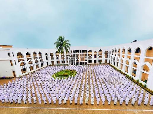 Students gathered for the morning assembly at the main campus.
